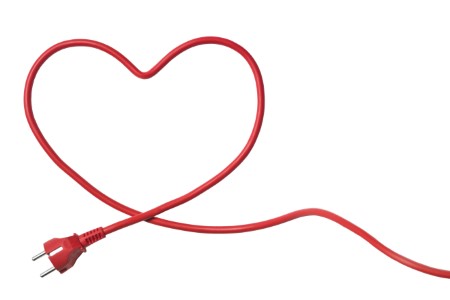 Electrical cord heart shaped